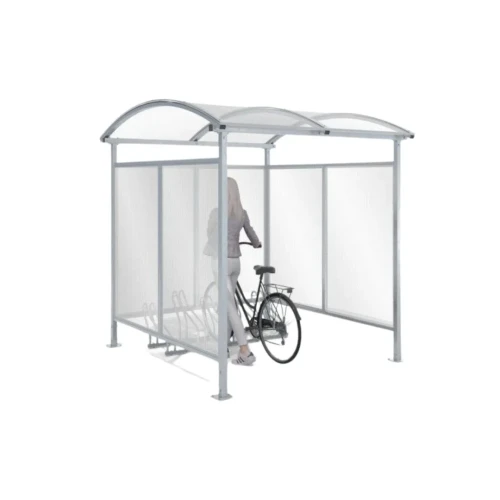 Wiata rowerowa "Zorza" zabudowana na 5 rowerów / 210cm