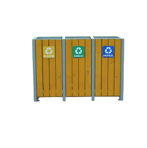 Kosz do segregacji 3*65l z tabliczkami 