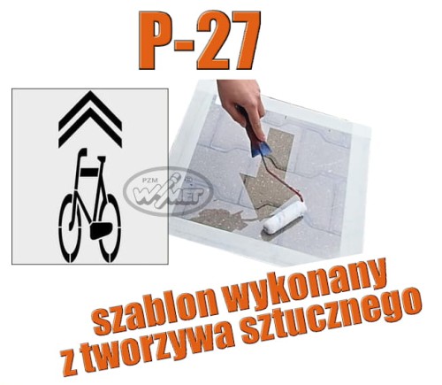Szablon malarski znak P-27 "Kierunek i tor ruchu roweru"
