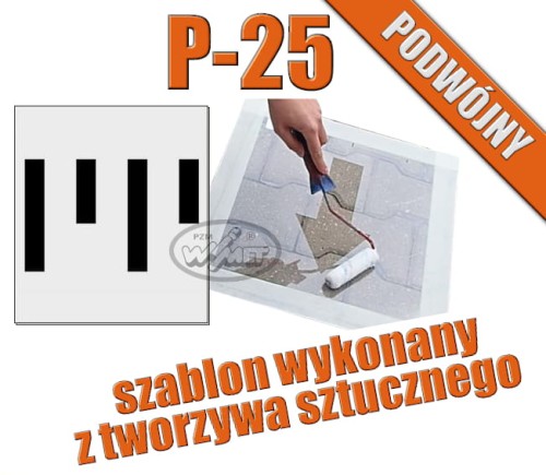 Szablon malarski część znaku P-25 PRÓG ZWALNIAJĄCY podwójny