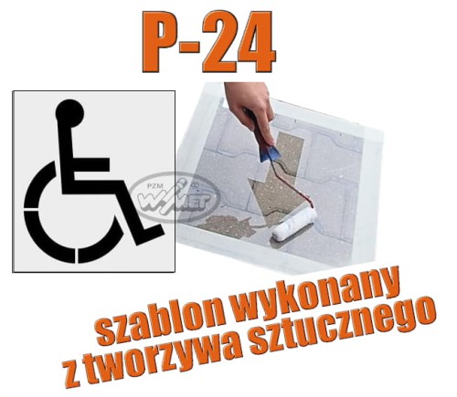 Szablon malarski znak P-24 "Miejsce dla pojazdu osoby niepełnosprawnej"